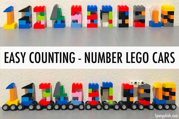 Easy Counting Number Lego Cars - Spongykids.com